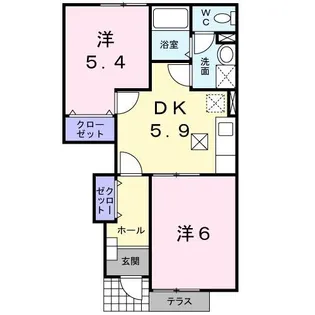エルプリメイロA・B【1階】の間取り