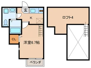パサージュ姪浜【1階】の間取り