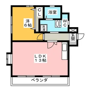 レジデンス鳥神【1階】の間取り