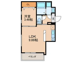 Cherim室見WEST【1階】の間取り