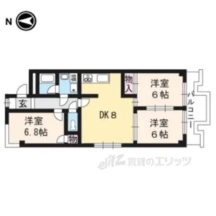 ハイツ山科【3階】の間取り