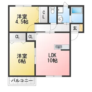 ボヌール A【1階】の間取り