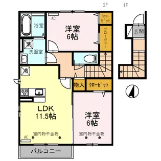 パーシモンフィールドB【2階】の間取り