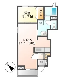 グロワール【1階】の間取り