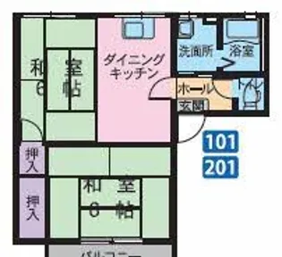 ミストラルヴィレッジA【1階】の間取り