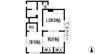 アメニティ宝塚【1階】の間取り