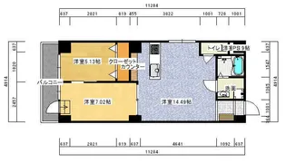 広島県広島市西区庚午中4【マンション】の間取り