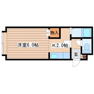 北海道札幌市西区発寒一条2【アパート】の間取り