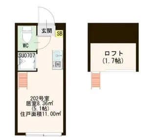 東京都杉並区下高井戸3【アパート】の間取り