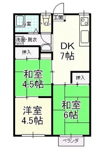 コスモハイツ鞠生【2階】の間取り