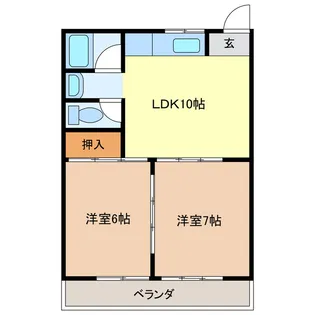 2LDKの間取り画像