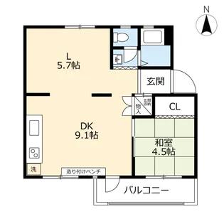 UR城野【5階】の間取り