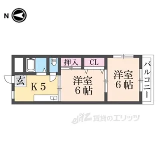 コスモスハイツ長浜【5階】の間取り