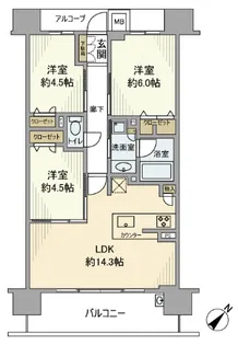 プレサンスロジェ草津シエル【12階】の間取り