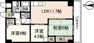 シャルマン財官I【4階】の間取り