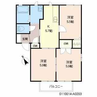 ファミール濱田【2階】の間取り