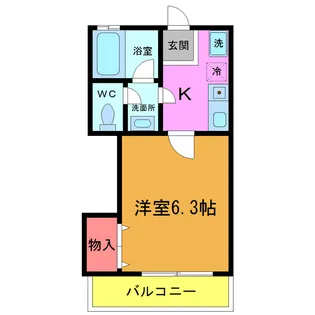 バンボーハイツ弐号館【1階】の間取り