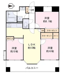 アルソスガーデン調布【6階】の間取り