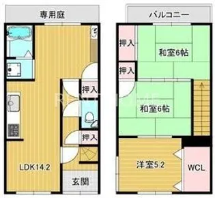 大阪府柏原市法善寺4【一戸建】の間取り