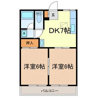 ウエストリバーマンションI【1階】の間取り