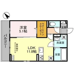 京都府城陽市枇杷庄知原【アパート】の間取り