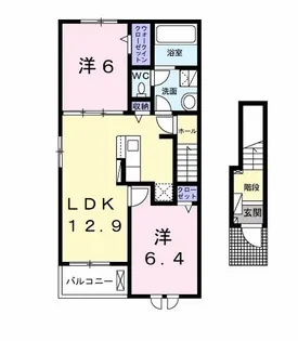 ヴィラ アンソレイユI【2階】の間取り