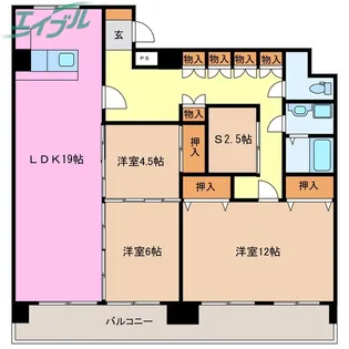 シャンボール西浦【2階】の間取り