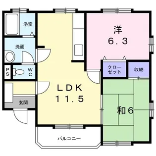 ビレッジ和楽B【1階】の間取り