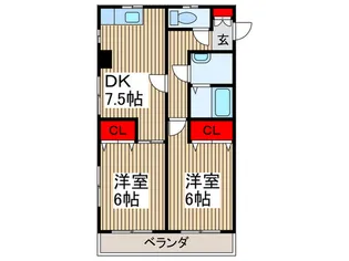 メゾンクレス【1階】の間取り
