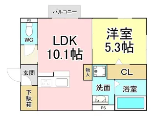 Moreplus砂津【1階】の間取り