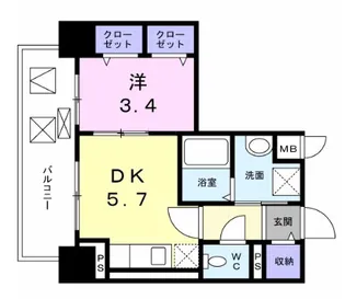 大阪府大阪市北区大淀中2【マンション】の間取り