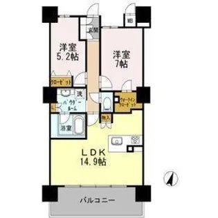 ロイヤルパークスERささしま【13階】の間取り