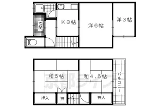 京都府京都市伏見区醍醐外山街道町【一戸建】の間取り