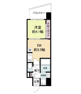 セレニテ難波ミラク参番館【4階】の間取り