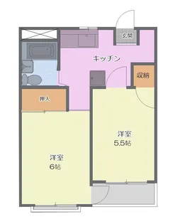 ハイコーポ谷野【1階】の間取り