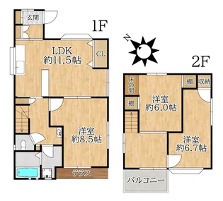 千葉県市川市大洲3【一戸建】の間取り
