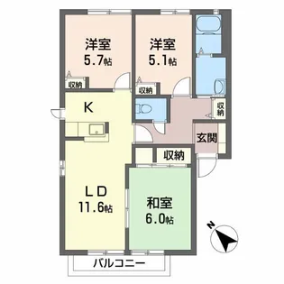 山口県宇部市西小串4【アパート】の間取り