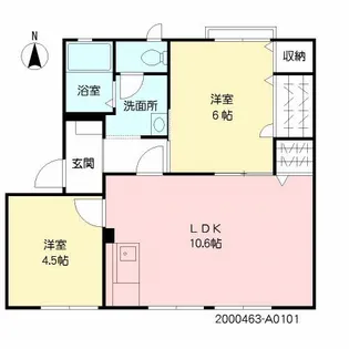 ウイズN A棟【1階】の間取り