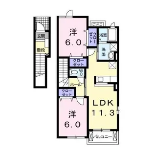 レジデンススクエアA・B・C【2階】の間取り