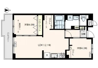 メゾンロアール【2階】の間取り