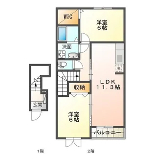 オアシス ウノ【2階】の間取り