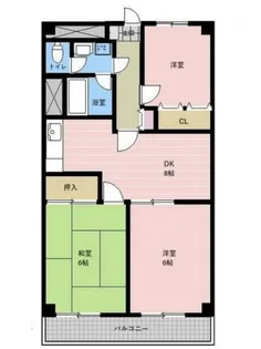 フレイジョア鴨居【4階】の間取り