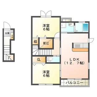 フランドールB棟【2階】の間取り