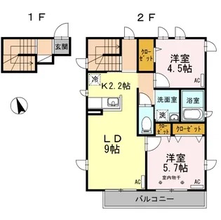 プライムテラス経堂【2階】の間取り