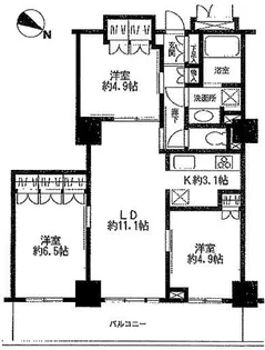 ライブタワー武蔵浦和【36階】の間取り