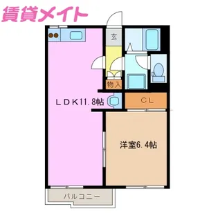 サンライズハイツ B【2階】の間取り