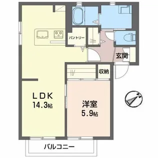 ファミールフジ【1階】の間取り