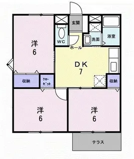 ハイツ十蓮寺A棟【1階】の間取り