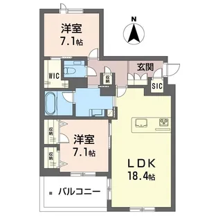 ノヴェルデ押堀【2階】の間取り