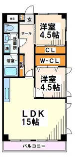 パレススメールA【2階】の間取り